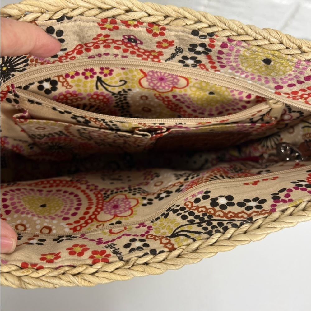 BRIGHTON Raffia Purse With Leather Trim & Braided Leather Strap - Picture 12 of 13